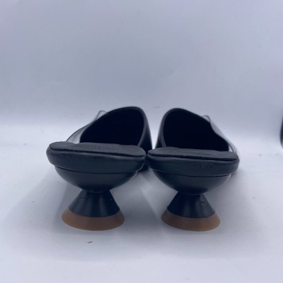 Black Clear PVC Pointy Toe Mules Slip On Sandals - Picture 5 of 9